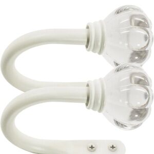 Set of 2 Shabby Chic Clear Acrylic Curtain Holdbacks Tiebacks Holders